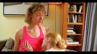 blonde and a brunette play