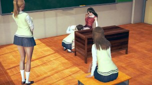 Student Lick Teacher's Pussy in Class Room | Two Student Watching POV